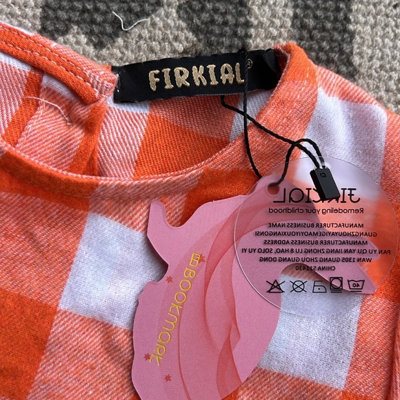 FIRKIAL ~ size 4 ~ kids dress ~ orange and white checkerboard! go vols! - Picture 2 of 10